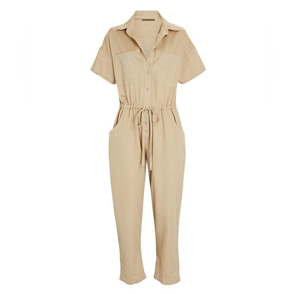 Enza Costa / cotton utility jumpsuit in beige khaki size 0 extra Small - Picture 5 of 9